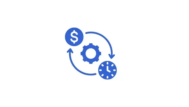 Icon of dollar and clock representing timely payments