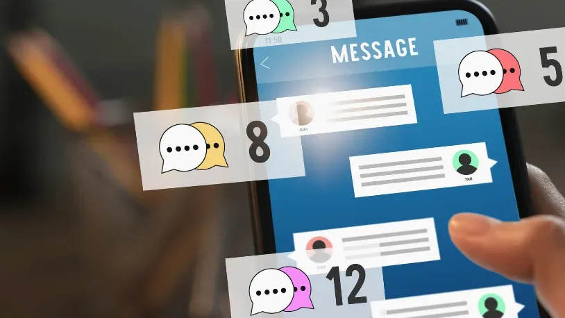 Mobile phone with many different messages