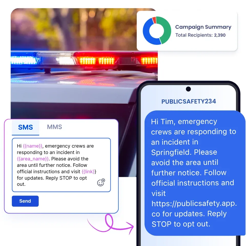 Image of an emergency vehicle like a police car or ambulance
