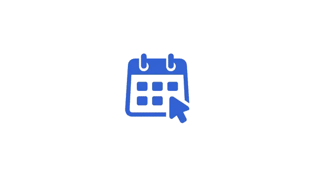 Icon of a calendar with a cursor