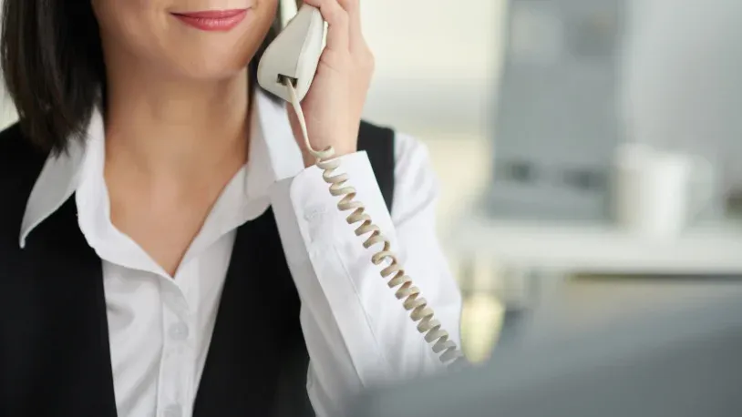 Lady on a the landline handset