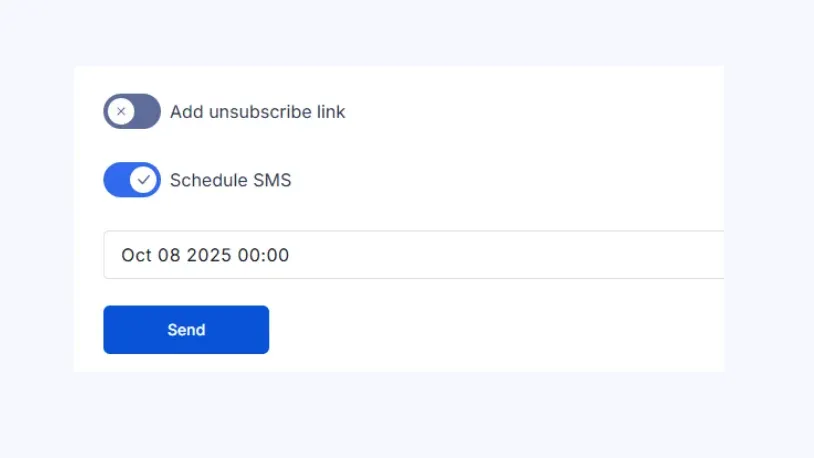 Click send on Notifyre dashboard