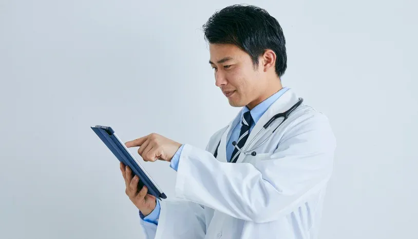 doctor with a tablet