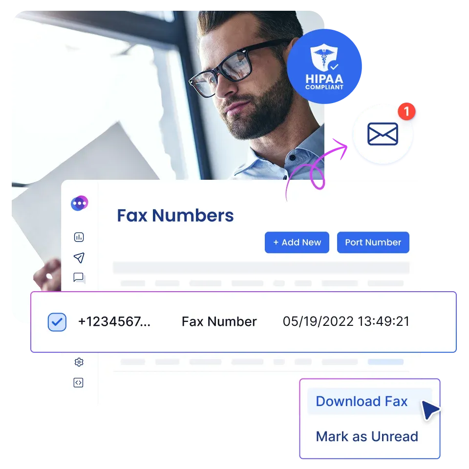 concept showing an online fax number capabilities