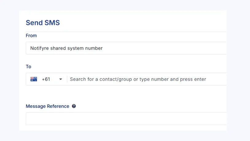 Send SMS on Notifyre dashboard