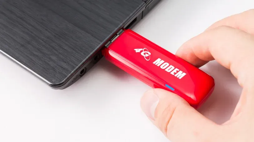 Gsm modem usb dongle on a laptop