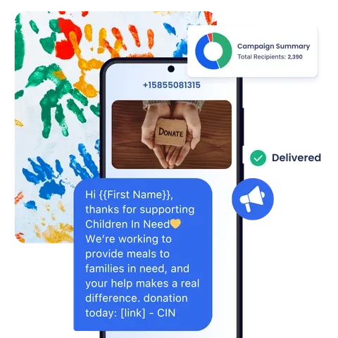 mobile phones messages about supporting nonprofits