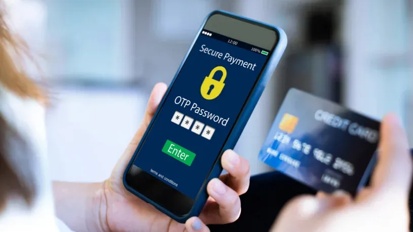 SMS otp on a mobile phone